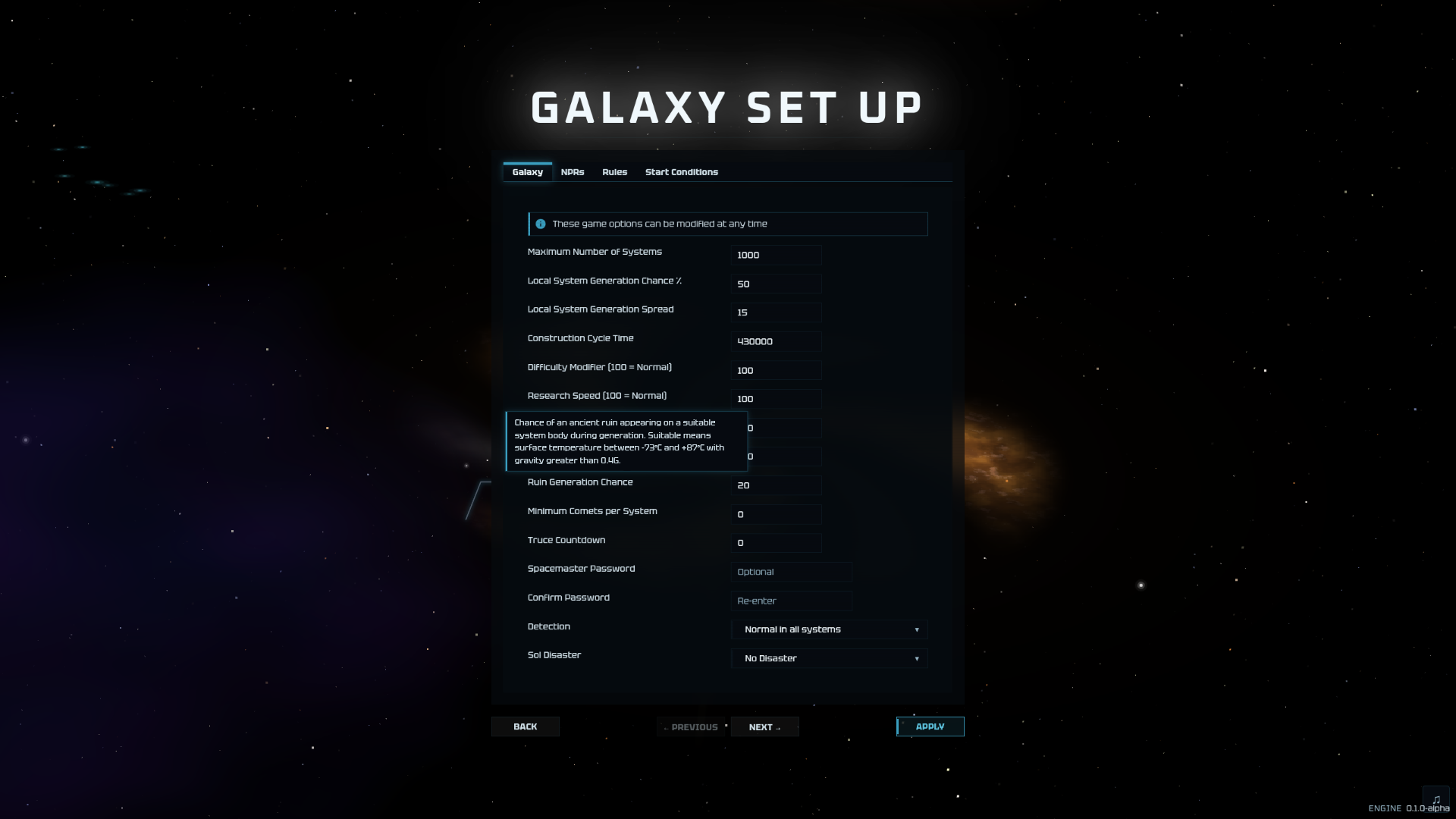 Galaxy Setup